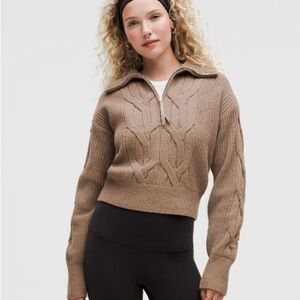 lululemon taupe cable knit Sweater